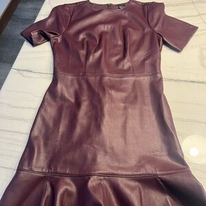 Ann Taylor Burgundy Fit & Flare Dress